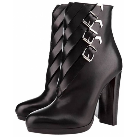 christian louboutin troop 120 buckled booties - Picture 1 of 7